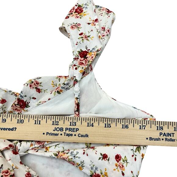 Hello Molly West Coast Represent Floral Midi Dress Size 6 Ruffle White Multi - Picture 10 of 11